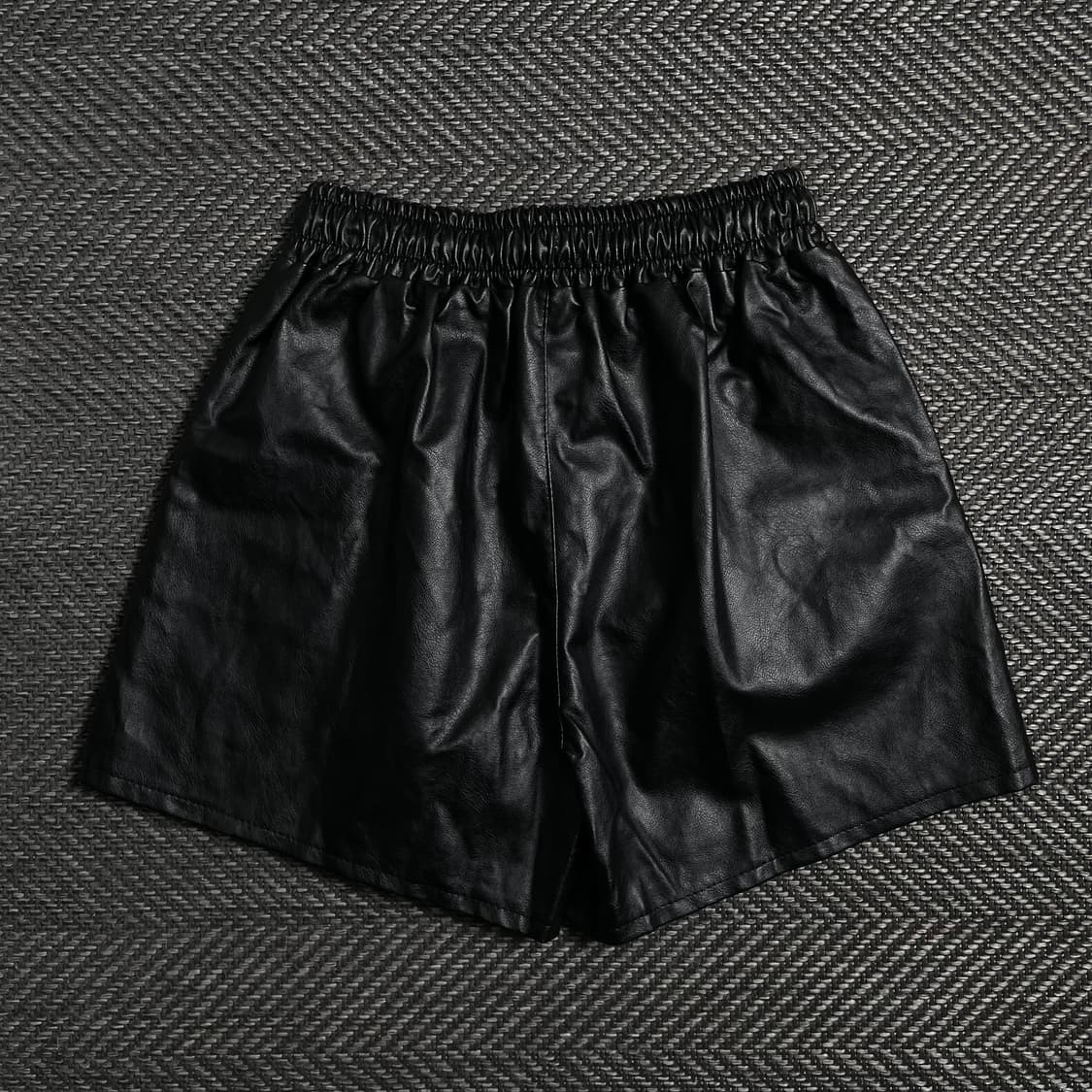 빈티지 우먼스 비건 레더 버뮤다 하프 팬츠o 3989 상품이미지4