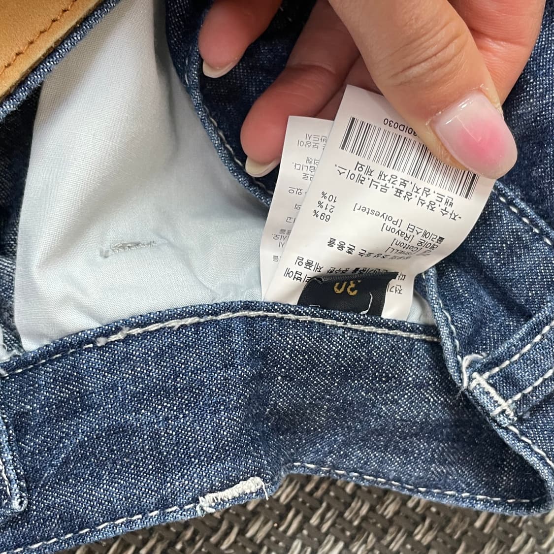 (30) lee 진청 데님 하프팬츠 상품이미지5