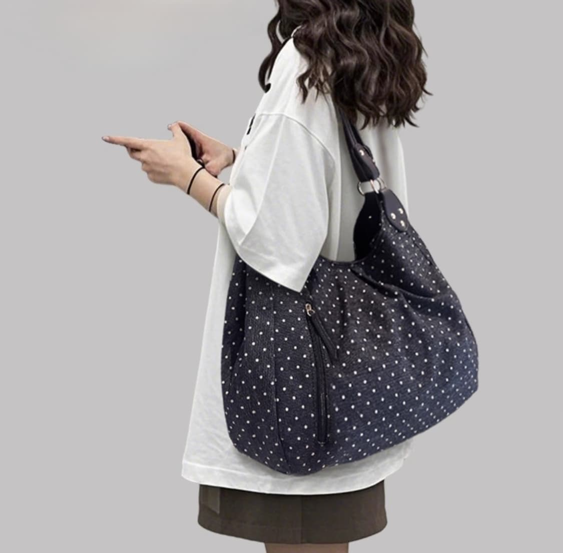 모리걸 빈티지 도트 투웨이 백 상품이미지1