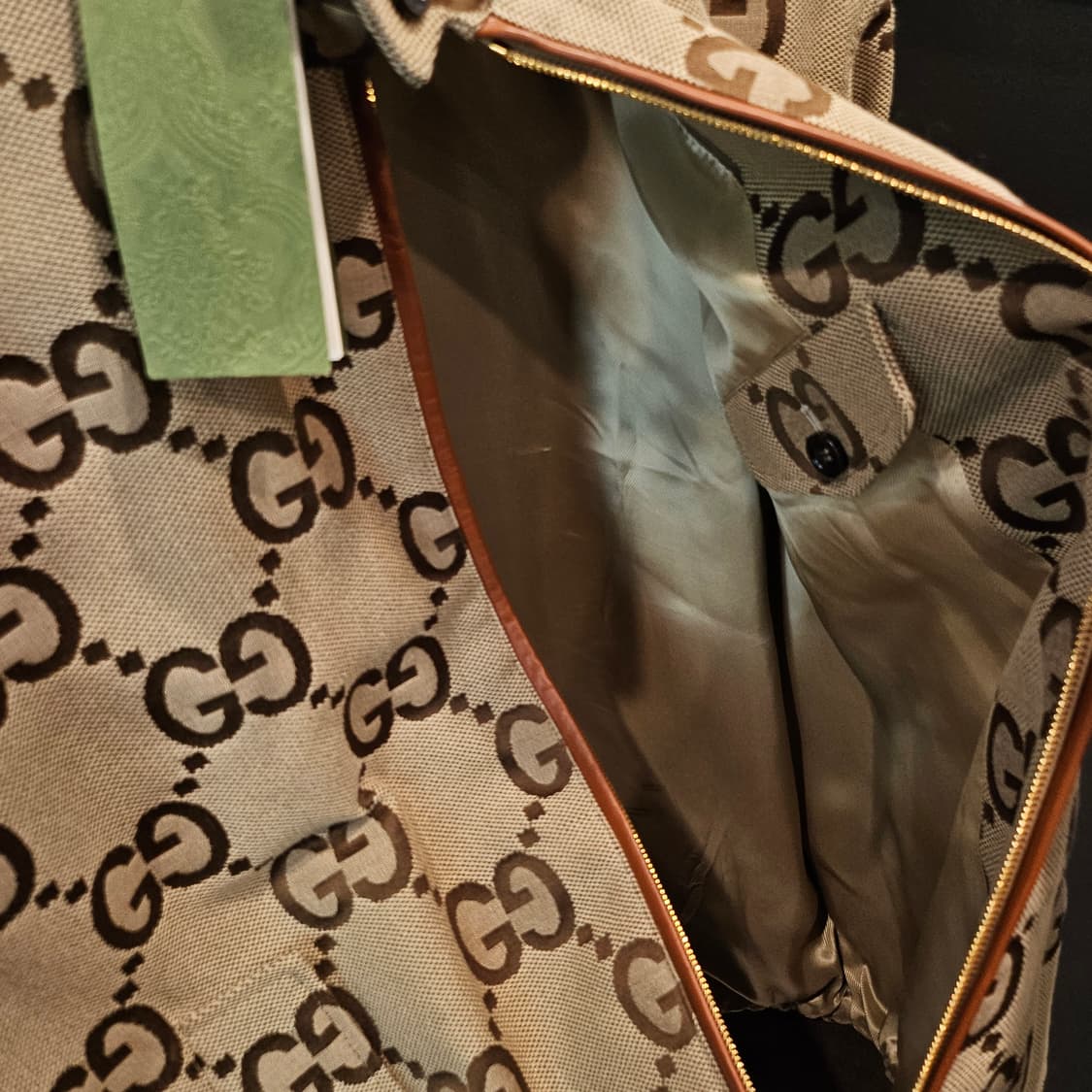 구찌 점보 GG 캔버스 자켓 베이지 에보니 점보 자켓 상품이미지5