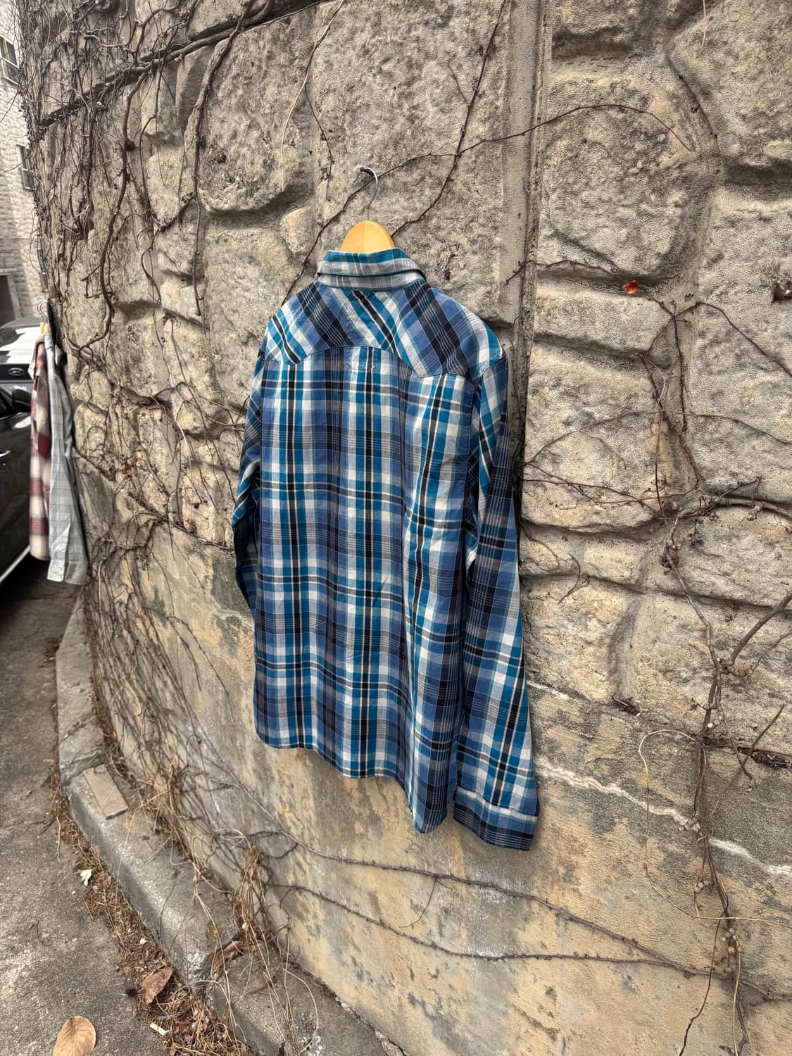 리바이스 빈티지 체크 웨스턴 셔츠 블루 xl 상품이미지4