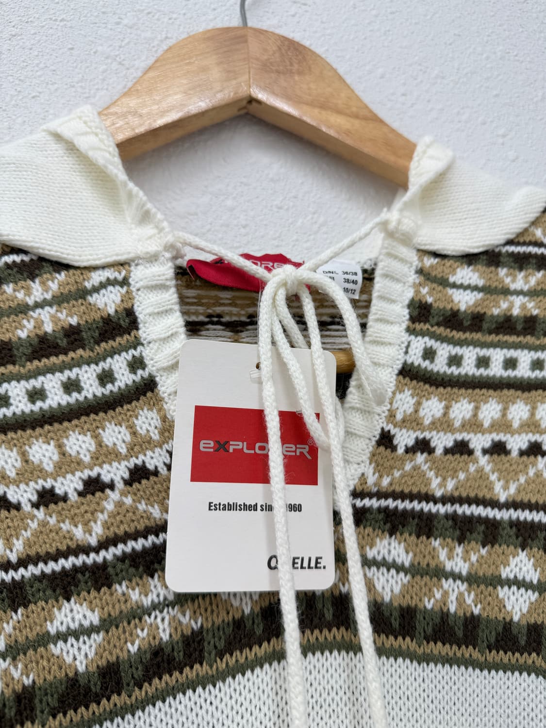 빈티지 explorer 노르딕 리본 후드 니트 상품이미지4