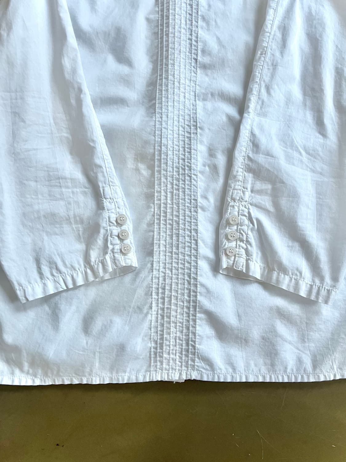 Yacco Maricard Pleats Stitch White Shirt 상품이미지10