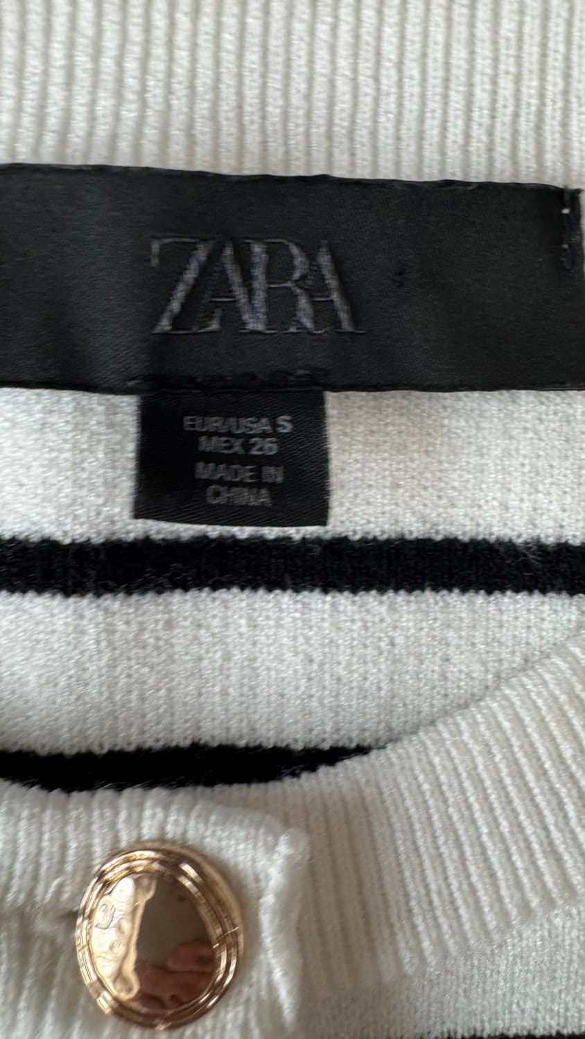 자라 단가라 금장 단추 가디건 S 상품이미지3