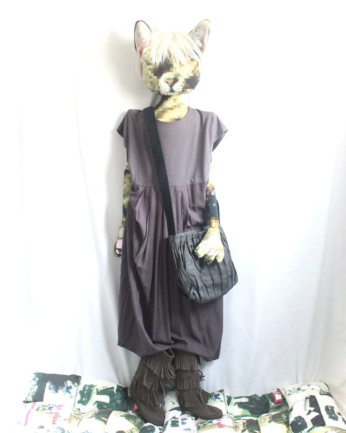 Soft loose- short sleeve pleated Dress 상품이미지1