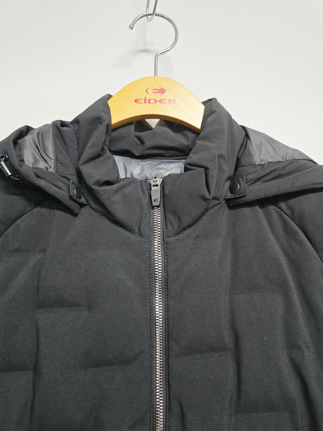 밀레 블랙 후드 구스다운패딩 자켓 100 상품이미지2