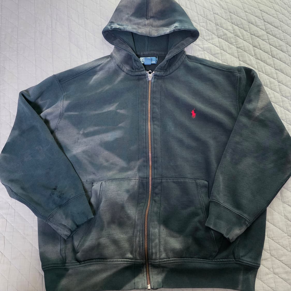 [2XB] 00s 빈티지 올드 폴로 랄프로렌 후드 써멀 트래쉬드 후드집업 상품이미지1