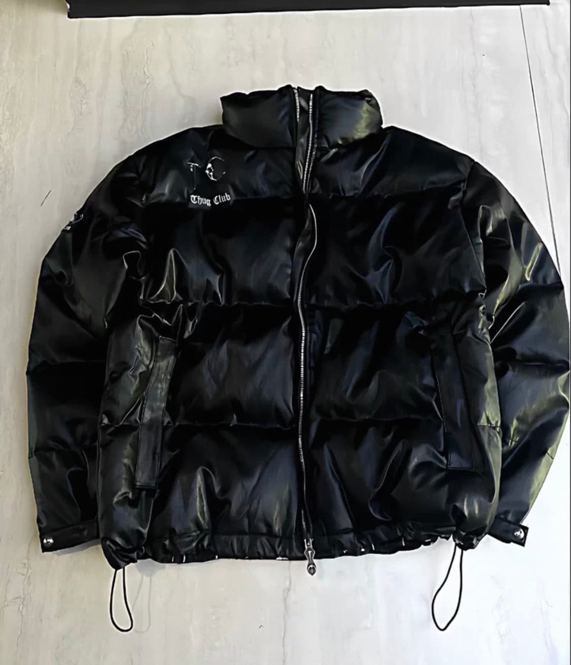 떠그 클럽 레더 퍼퍼 자켓 블랙 (폴리에스터) 패딩 2 상품이미지2
