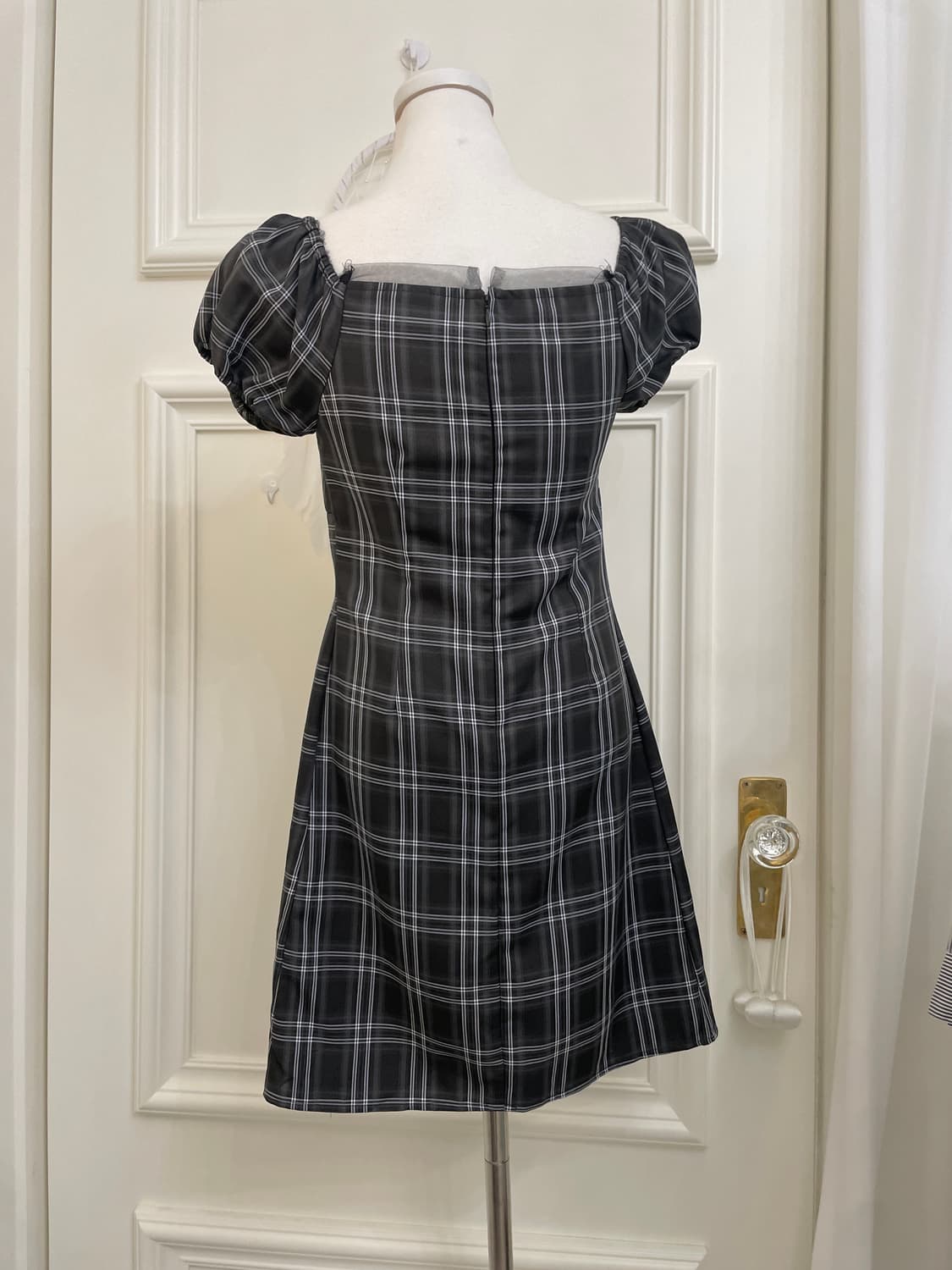 charcoal check shirring point lovely opc 상품이미지3