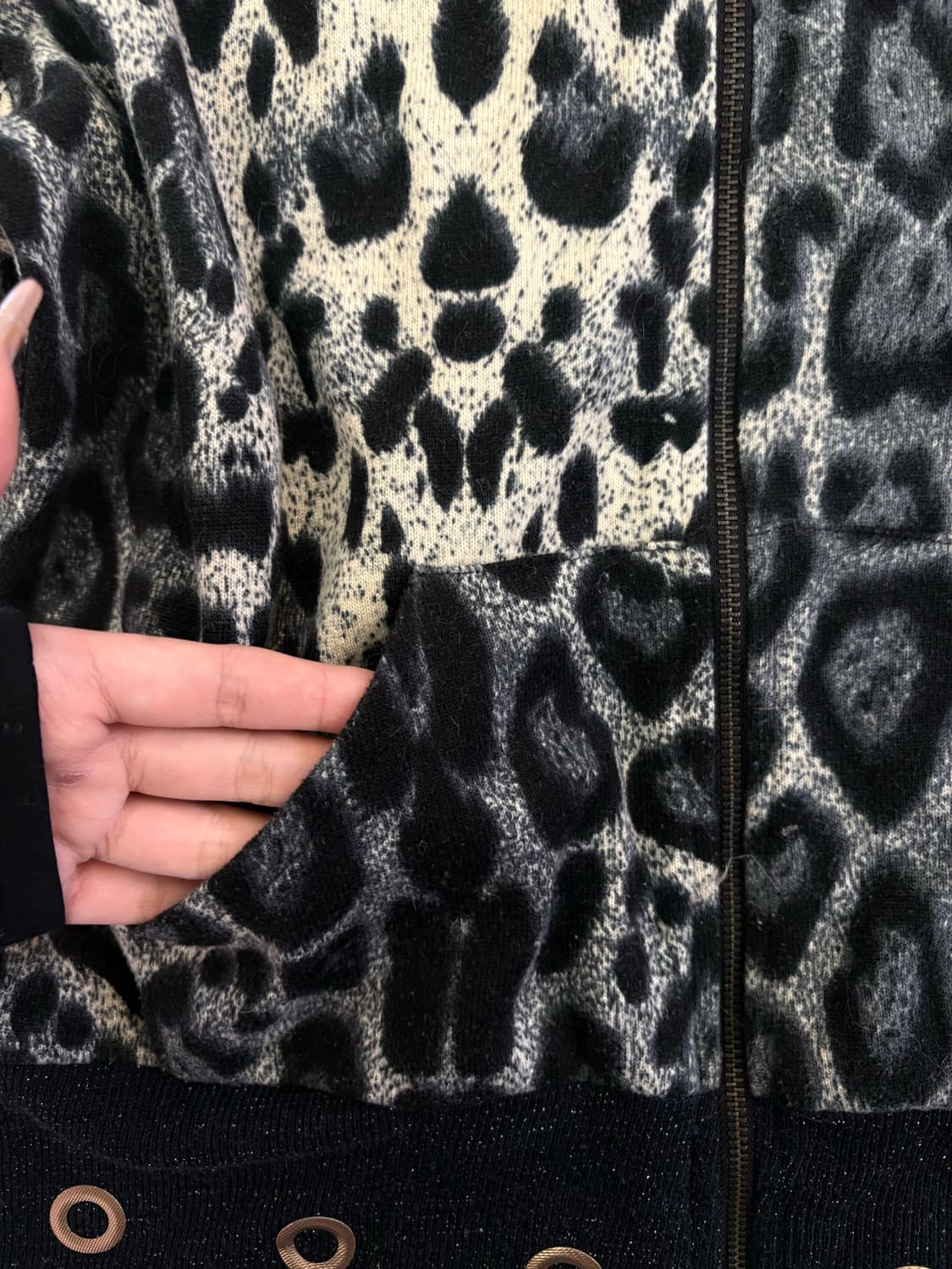 호피 아일렛 후드집업 상품이미지3