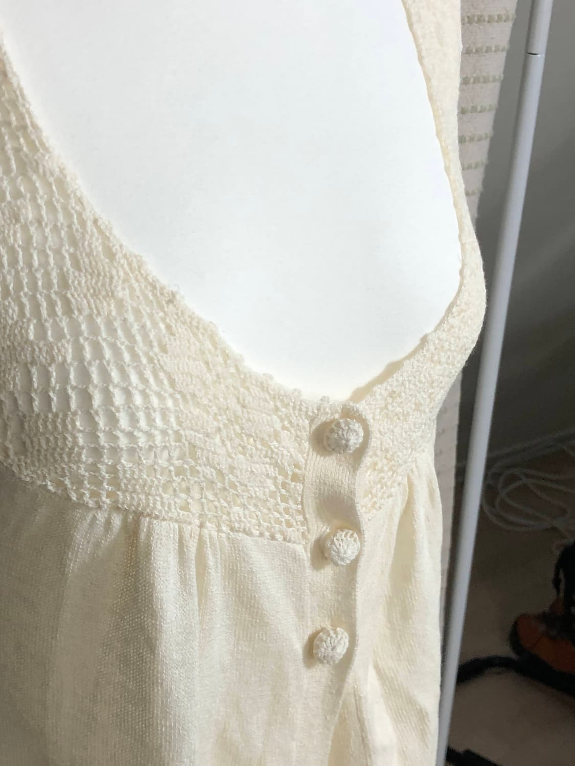 일본 빈티지 아이보리 코튼 모리걸 레이어드 나시 상품이미지3