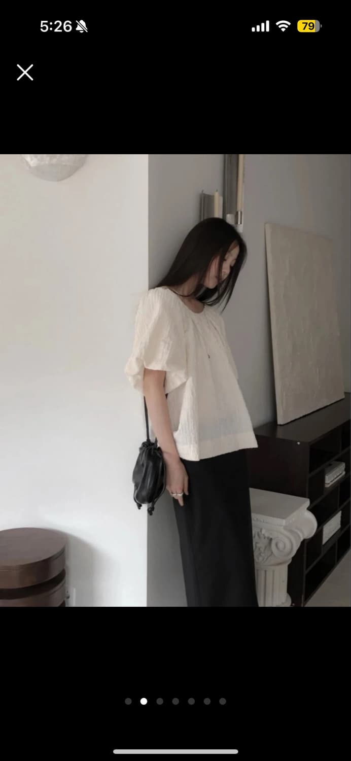 르버터 웨어 하프 셔링 블라우스 상품이미지2