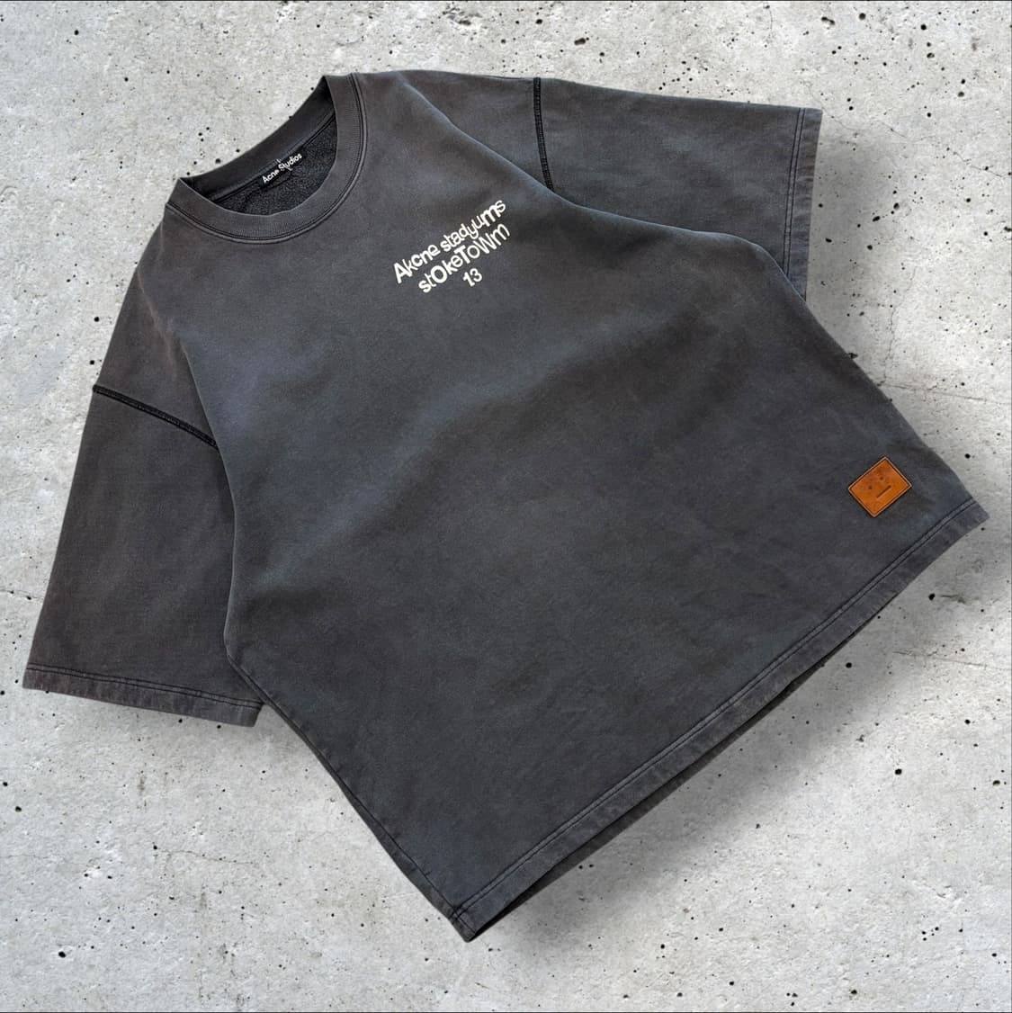 [M] 아크네 스튜디오 워싱 다잉 반팔티셔츠 블랙 D843 상품이미지1