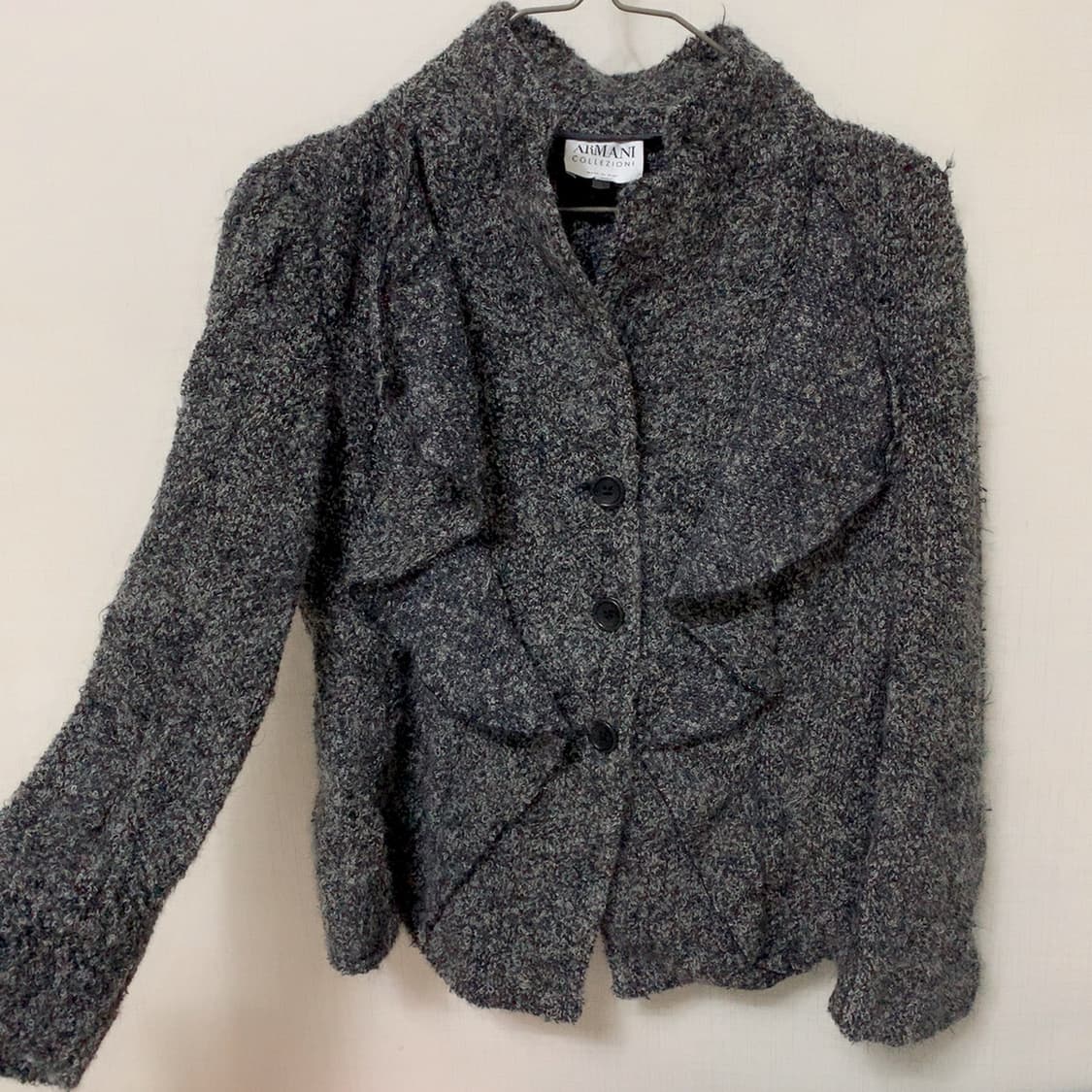 아르마니 콜레지오니 이태리 정품 프릴 알파카 울 자켓 트위드 느낌 4 상품이미지9