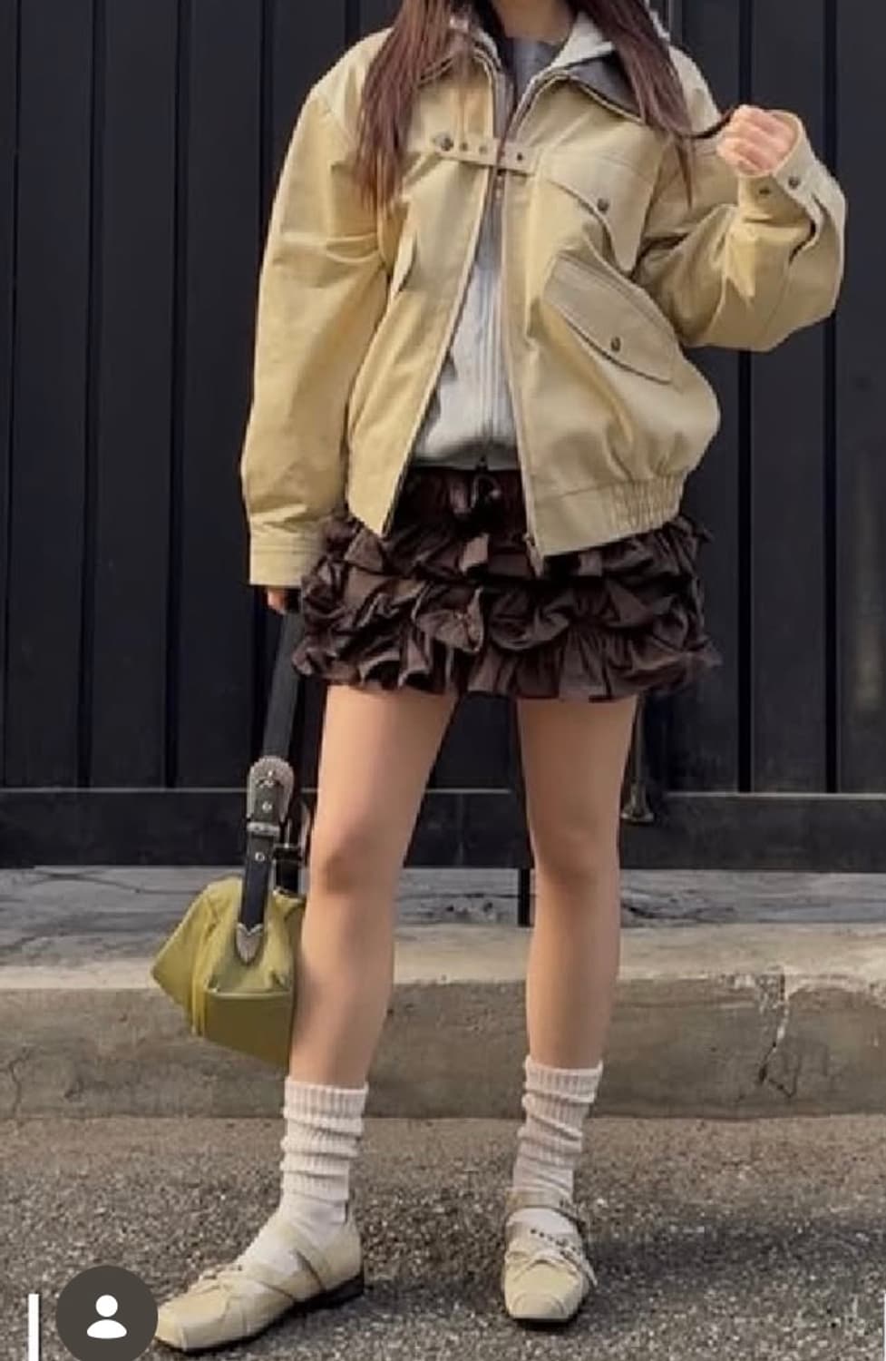 kilo 러플 미니 스커트 브라운 상품이미지1