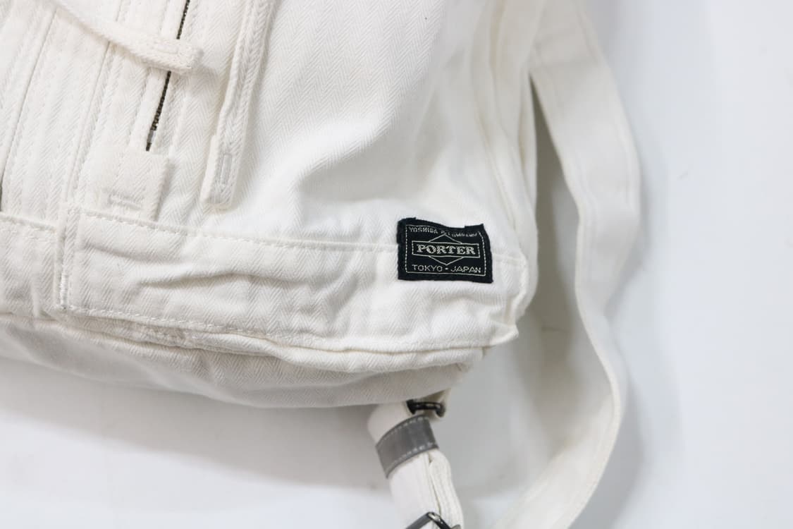 PORTER 포터 화이트 헤링본 코튼 캔버스 백팩 상품이미지4
