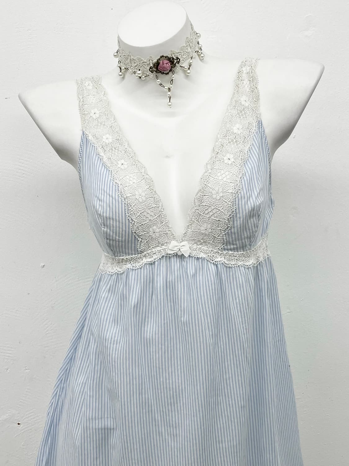 마린 스트라이프 레이스 슬립 상품이미지2