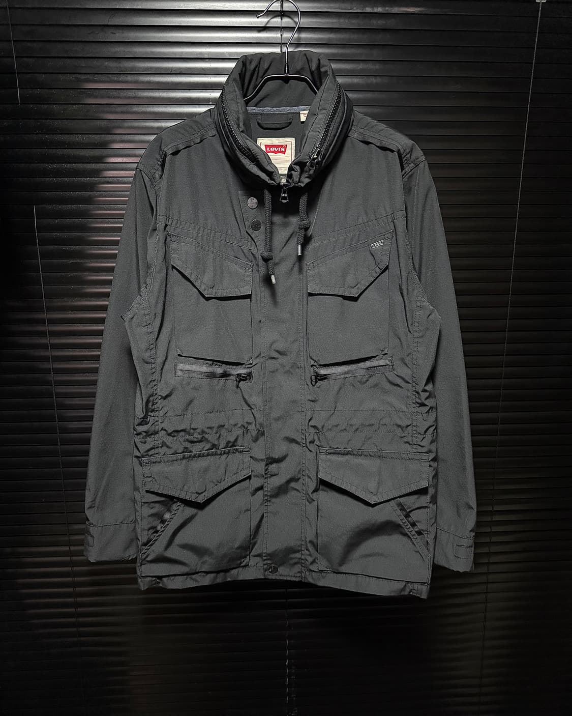 리바이스 야상 사파리 헌팅 자켓 워크 개파카 하이넥 고스 펑크 블랙 L 상품이미지2