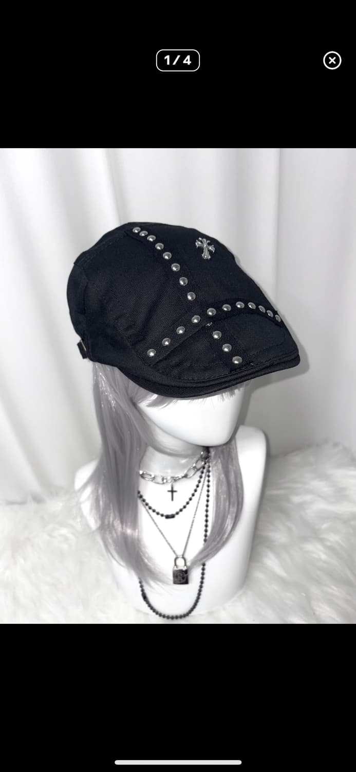 크로스 스터드 헌팅캡 펑크 y2k 상품이미지3