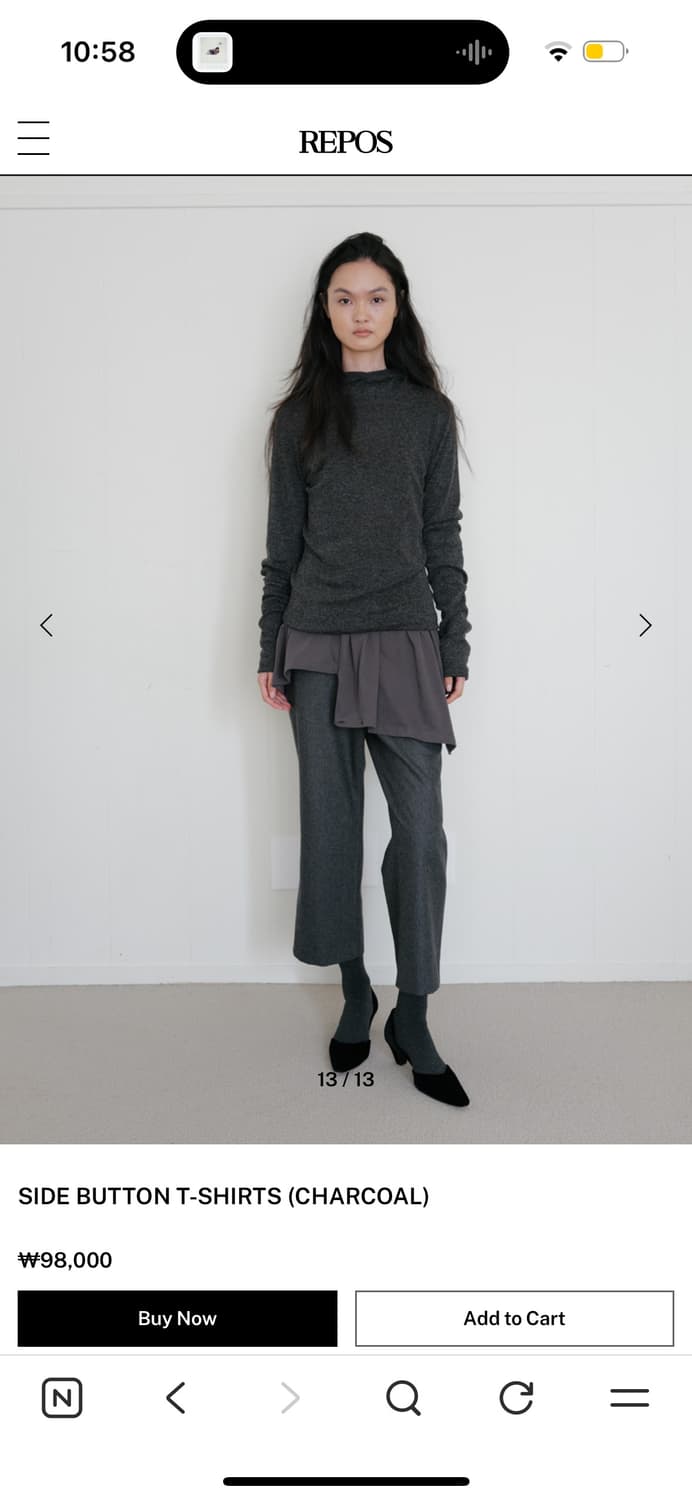 리포스 사이드 버튼 티셔츠  상품이미지5