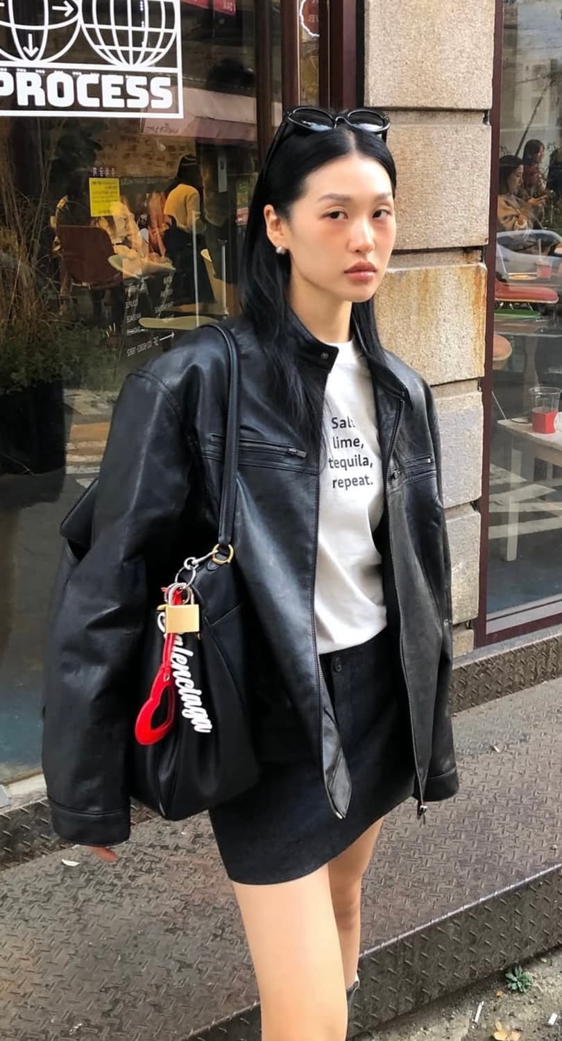 Ordes 오데스 레더 집업 자켓 상품이미지1