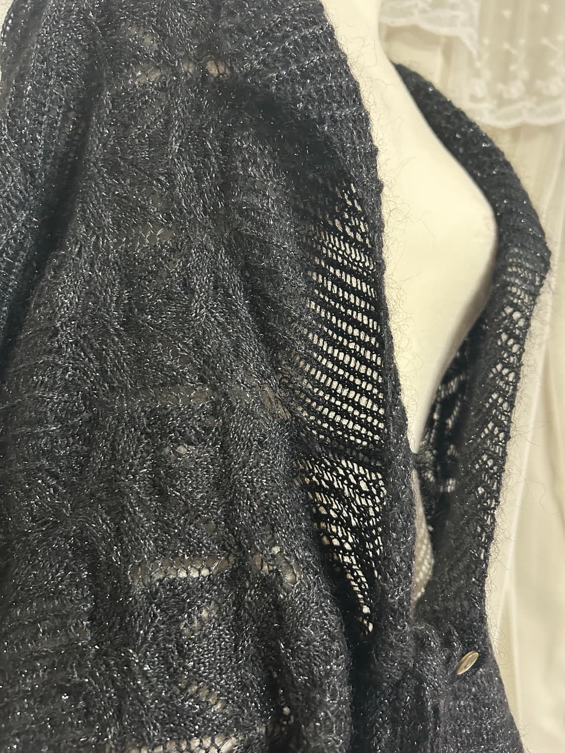 고스 고딕 글리터 블랙 니트 가디건  상품이미지2