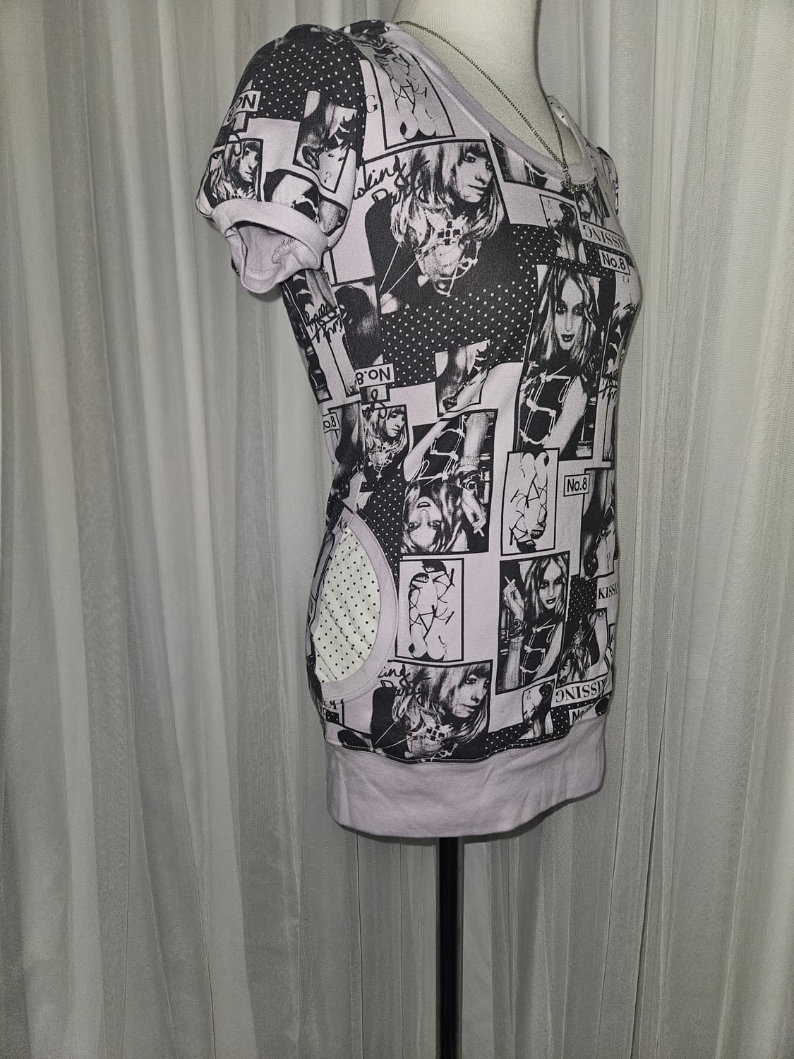 luxurious shic y2k 밀키 바이올렛 카툰 후드 티셔츠 상품이미지3