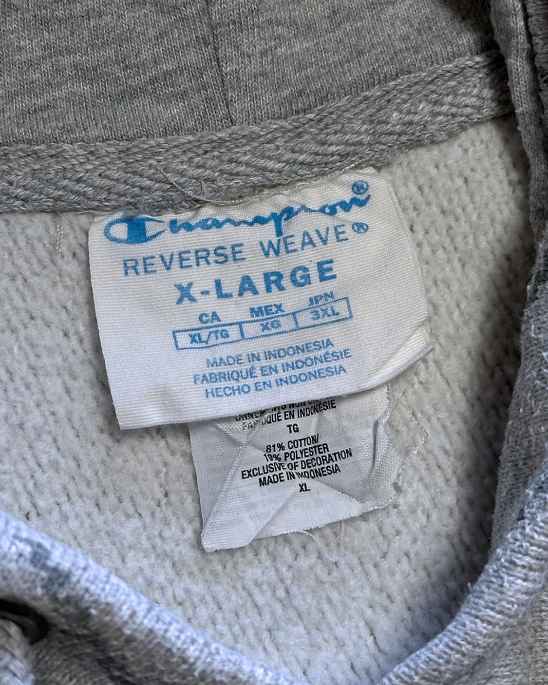 챔피언 리버스위브 멀티로고 기모 후드티 상품이미지3