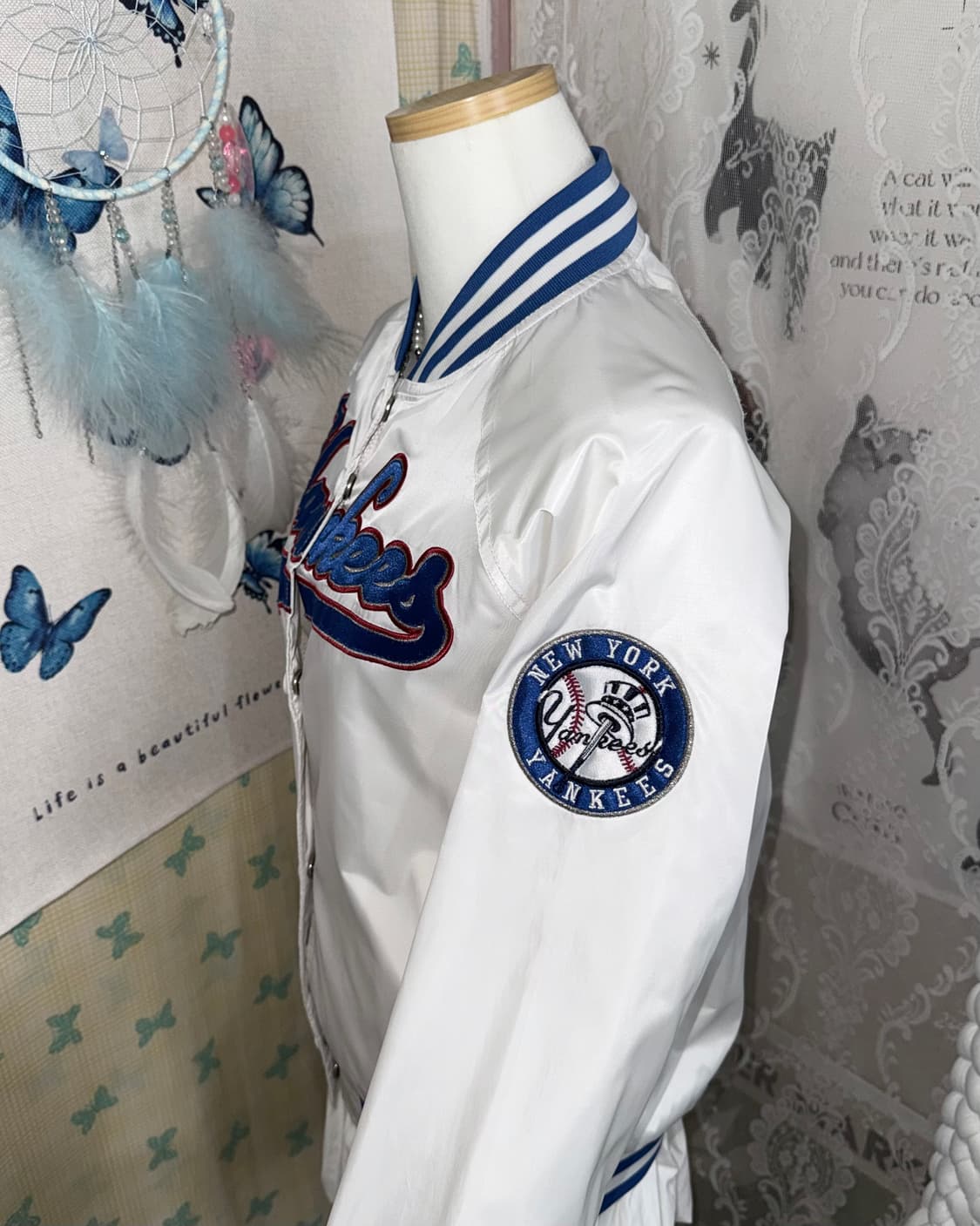 엠엘비 화이트 & 블루 양키스 야구점퍼  상품이미지3