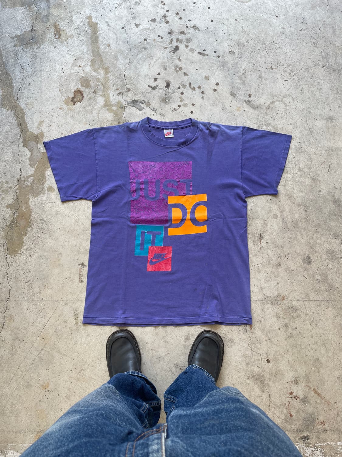 80s 나이키 Just Do IT Distressed Purple T 상품이미지1