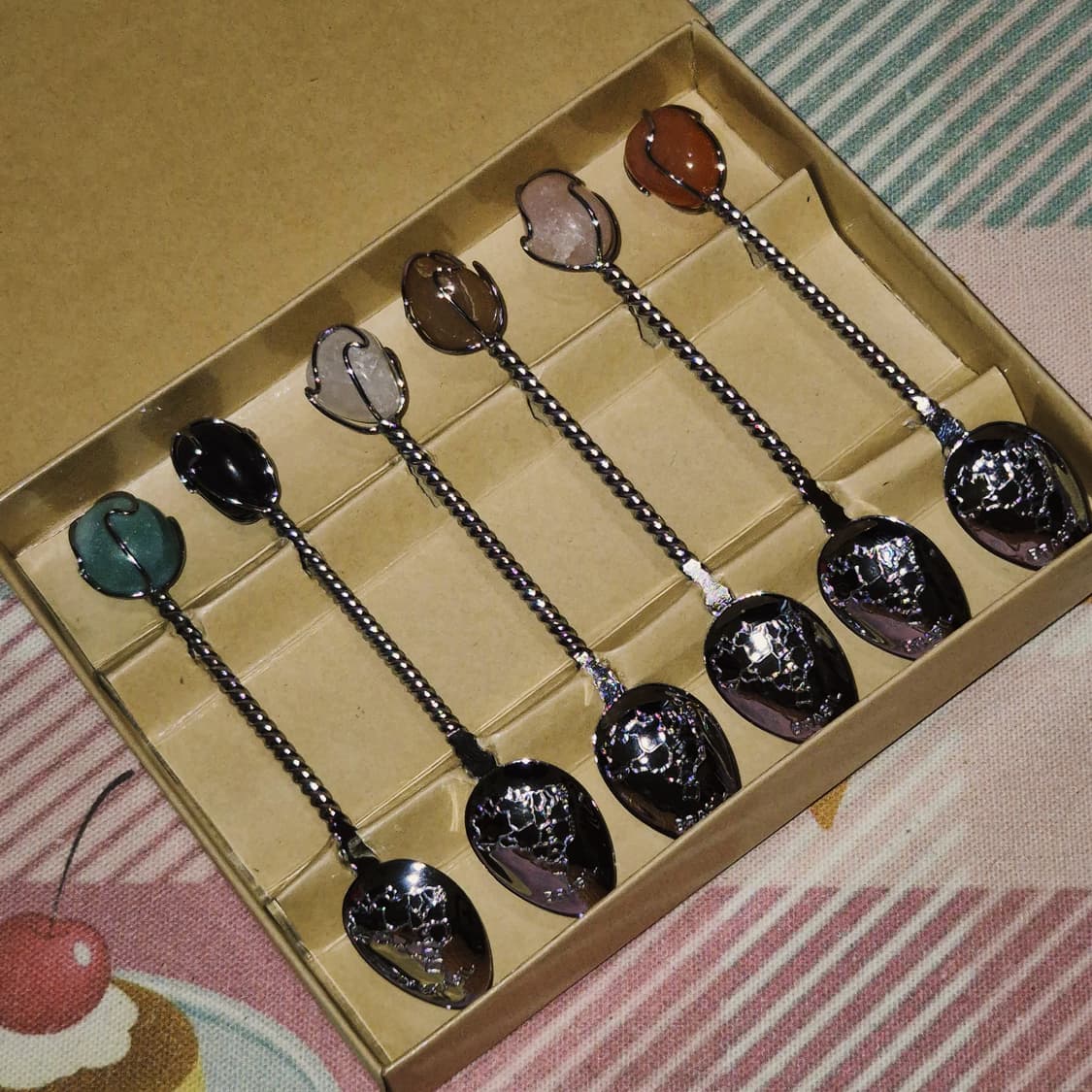 80s 브라질 천연 원석 실버 티스푼 6p세트 상품이미지7