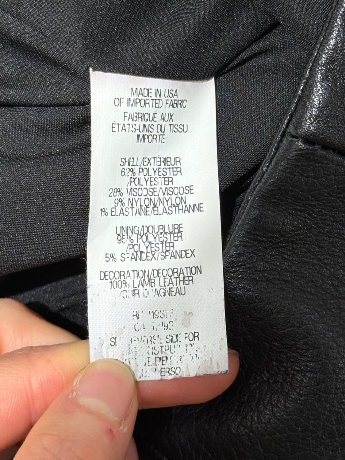 헬무트 랭 블랙 자카드 패널 바이커 레더 자켓 상품이미지8