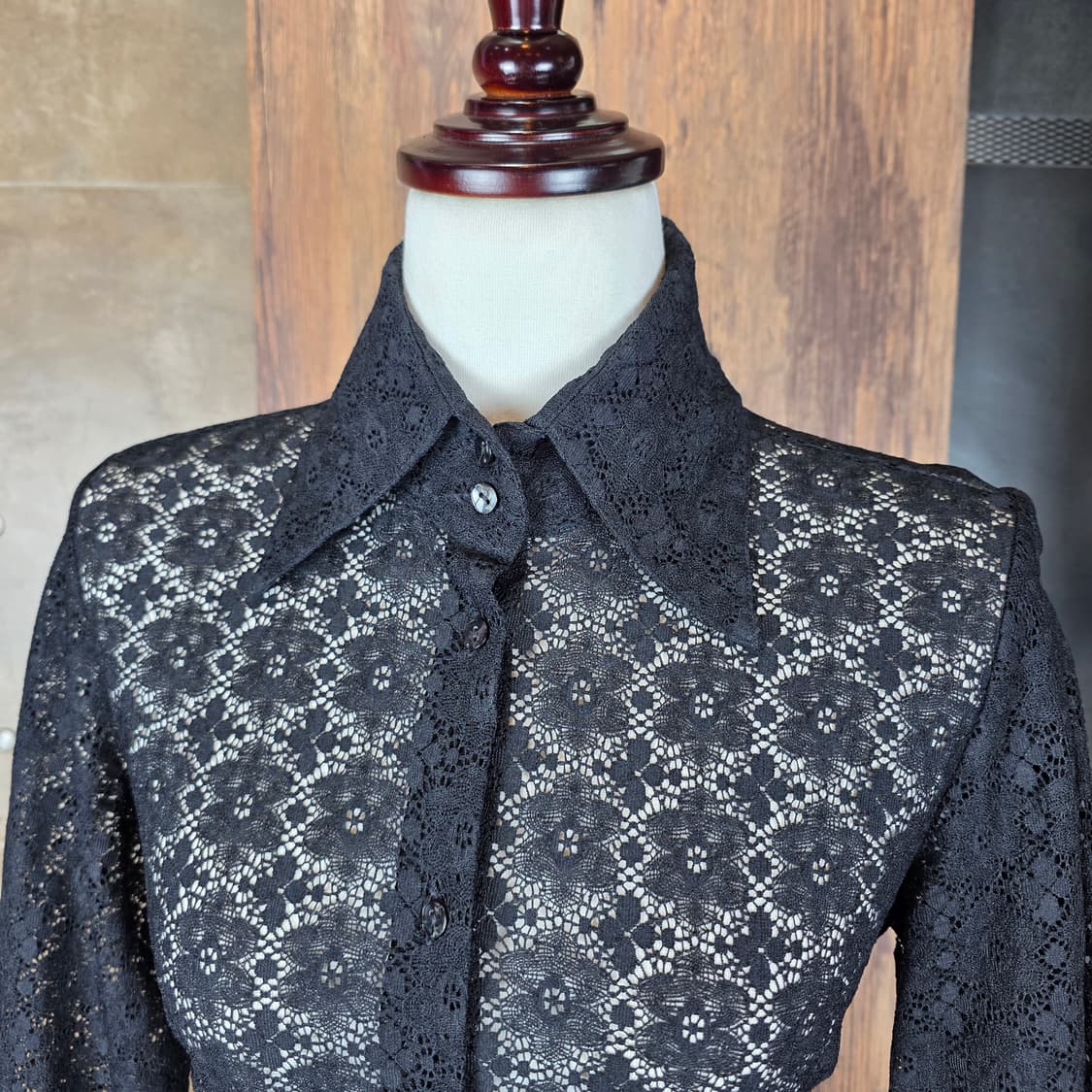 베네통  레이스 벨 슬리브 블라우스 상품이미지3