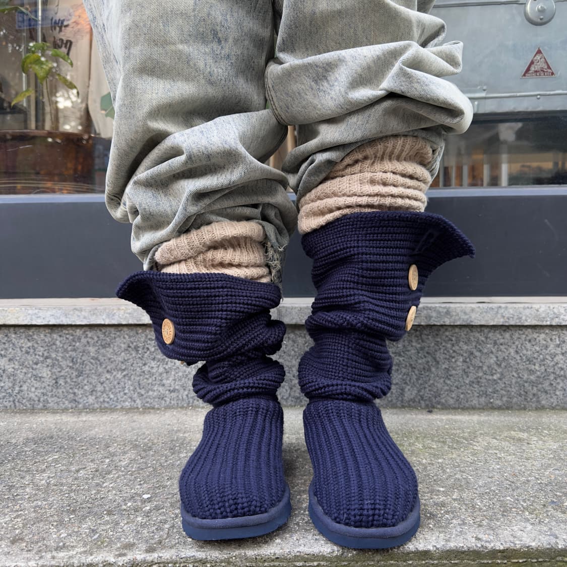 2000s Y2K 니트 카디 어그 부츠 상품이미지9