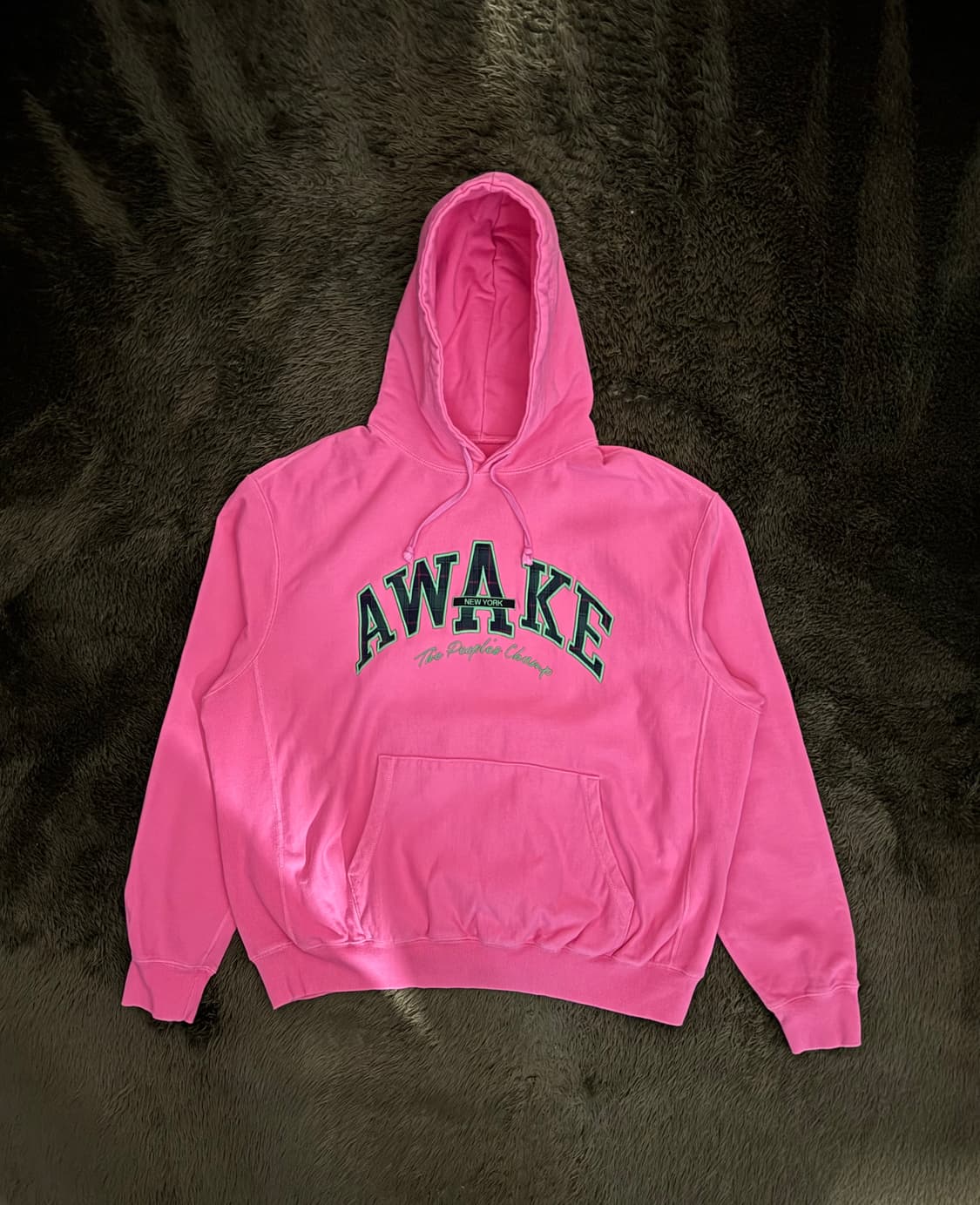 [L] Awake NY 어웨이크 뉴욕 아플리케 로고 후디 핑크 상품이미지1