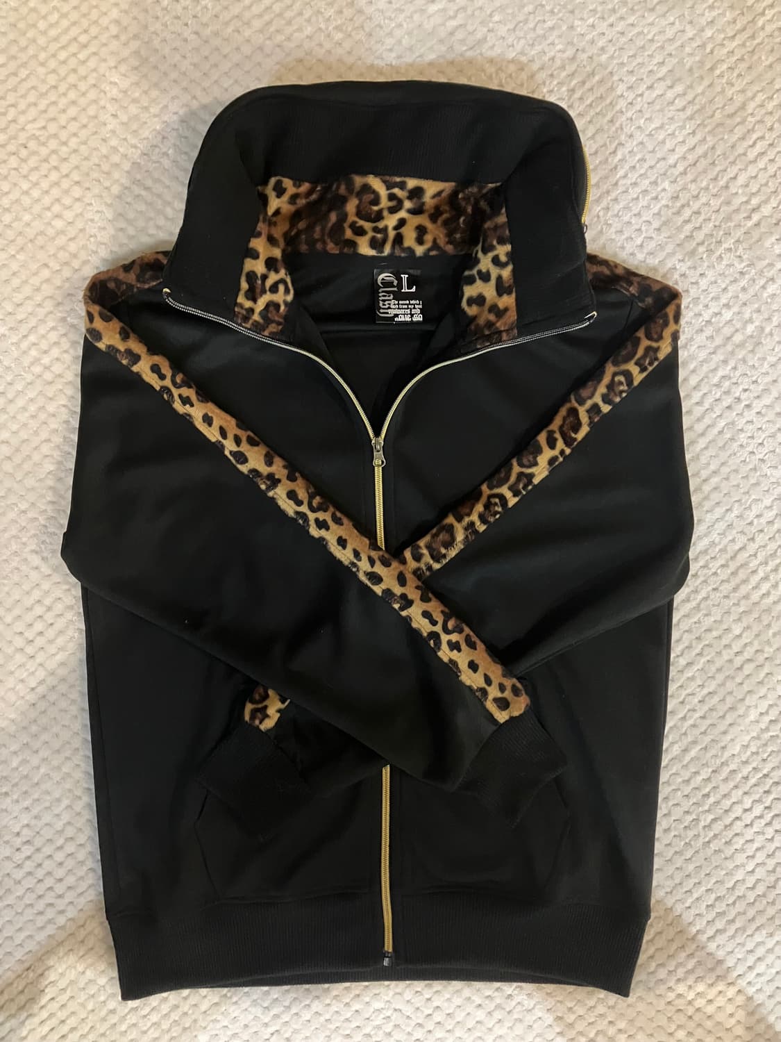 호피 레오파드 블랙 져지 상품이미지2