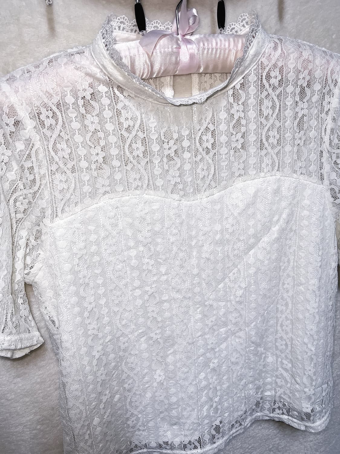 로맨틱고딕 엔젤릭 고스로리 화이트 레이스 로걀탑 히메갸루 양산형 핀터 상품이미지9