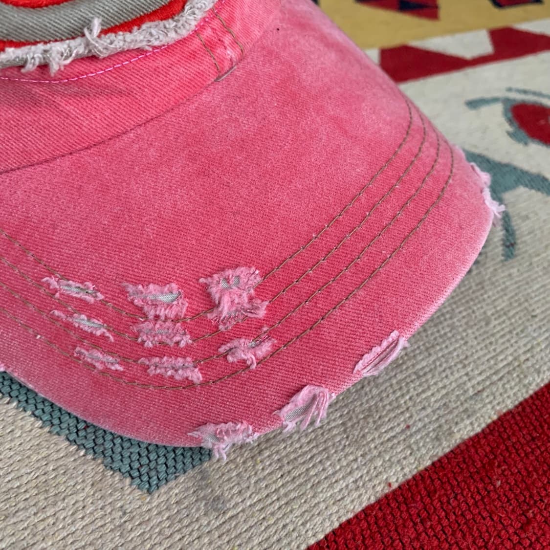 VONDUTCH 본더치 핑크 Y2K 데미지 볼캡 모자 상품이미지3
