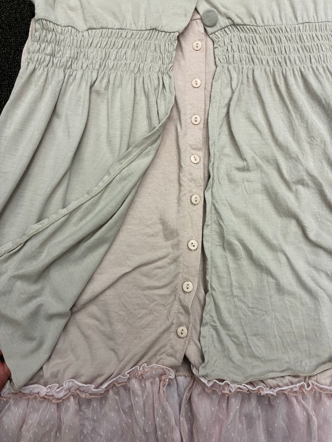 LL)Japanese vintage 여성 레이스 디테일 레이어드 나시 원 상품이미지3