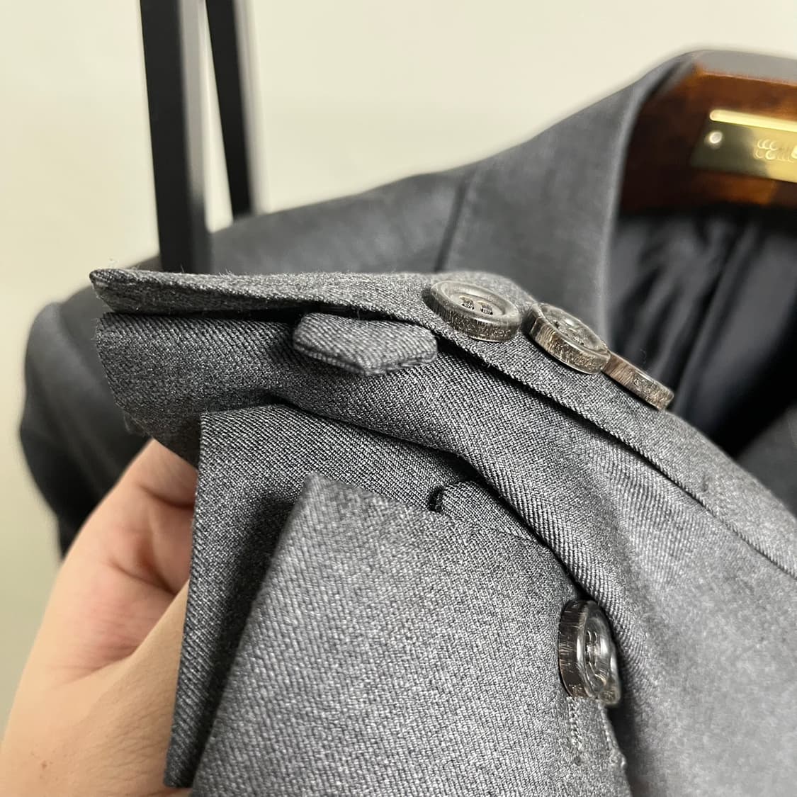 정품 54 R) 입생로랑 리브고쉬 챠콜 투버튼 빈티지 블레이져 자켓 상품이미지4