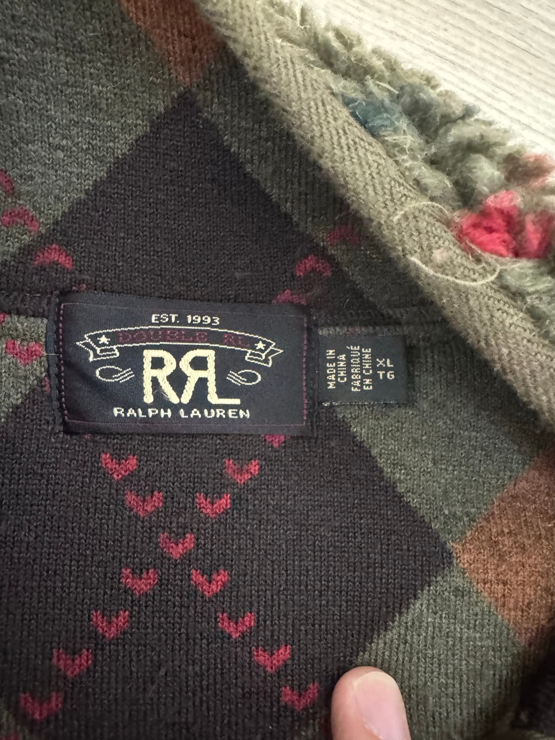 XL RRL 더블알엘 아가일 체크 플리스 후리스 상품이미지2