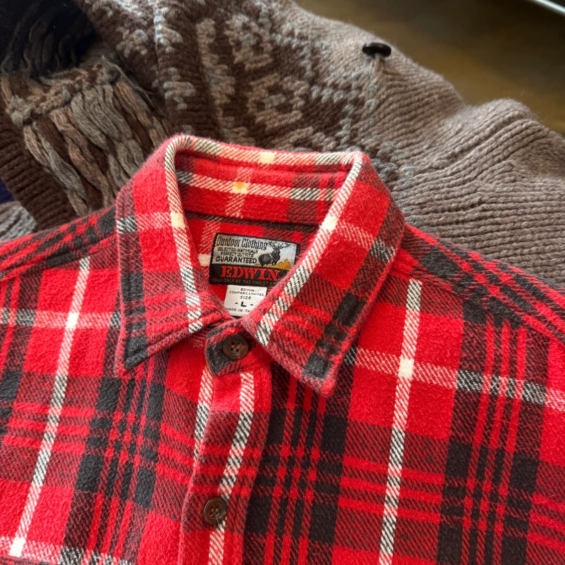 90's 에드윈 플란넬 셔츠  상품이미지3