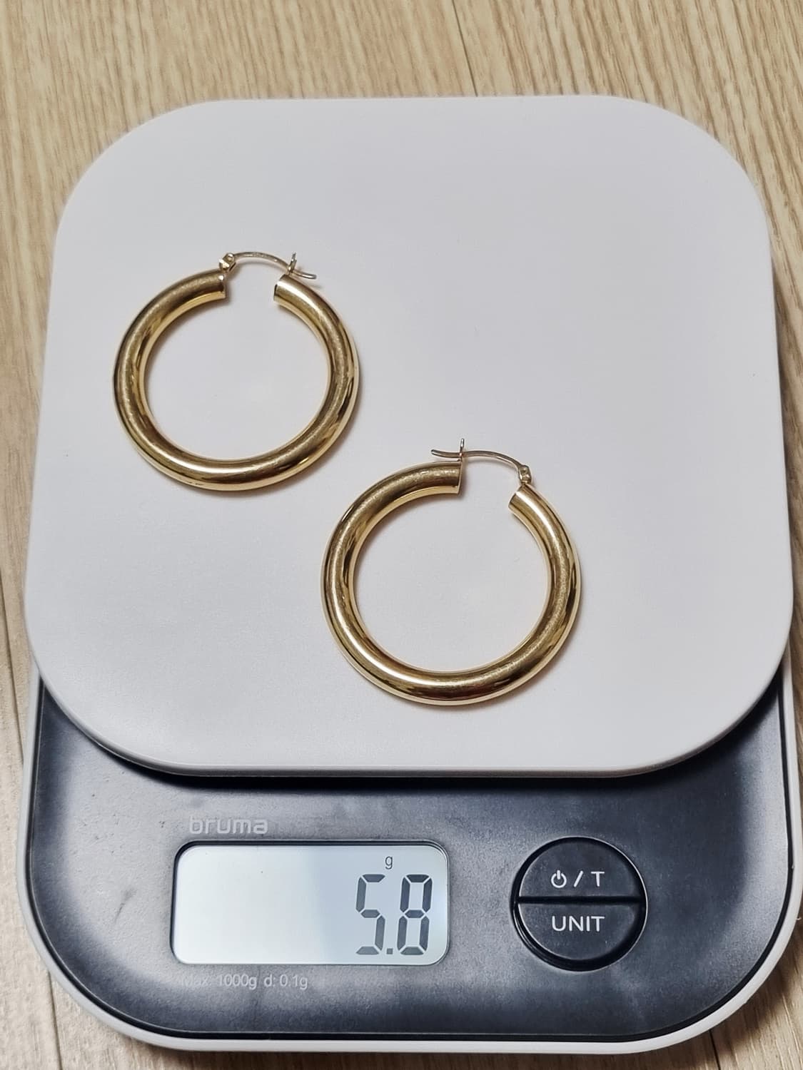 14k 레트로 링 금 귀걸이 상품이미지3