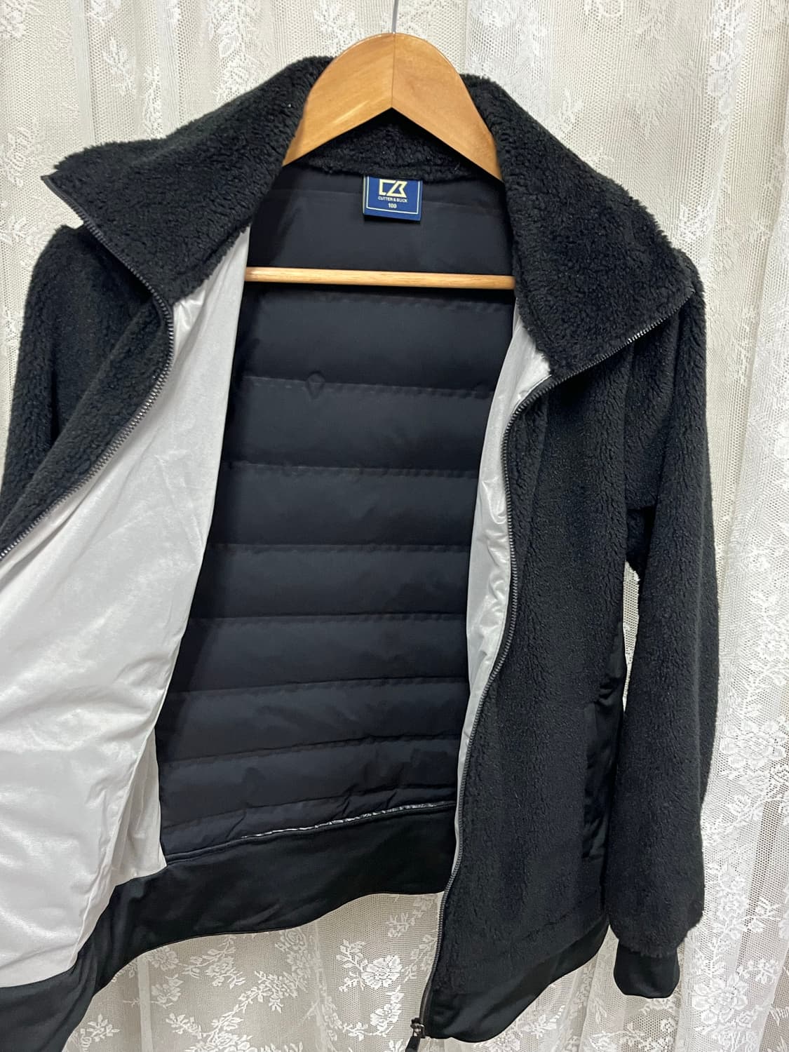 100) 커터앤벅 여성 구스다운 방풍 자켓 블랙 상품이미지4