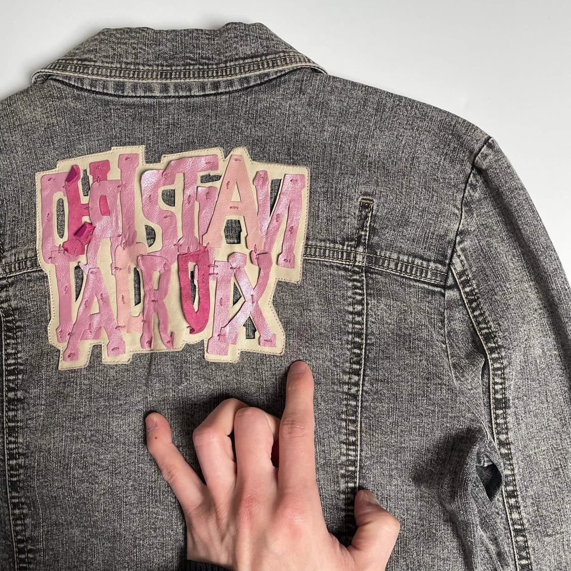 Chrisitan lacroix  레더 레터링 데님 자켓 상품이미지10