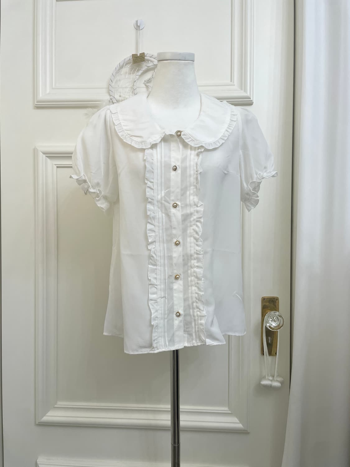 white collar lovely blouse&black lace ru 상품이미지7