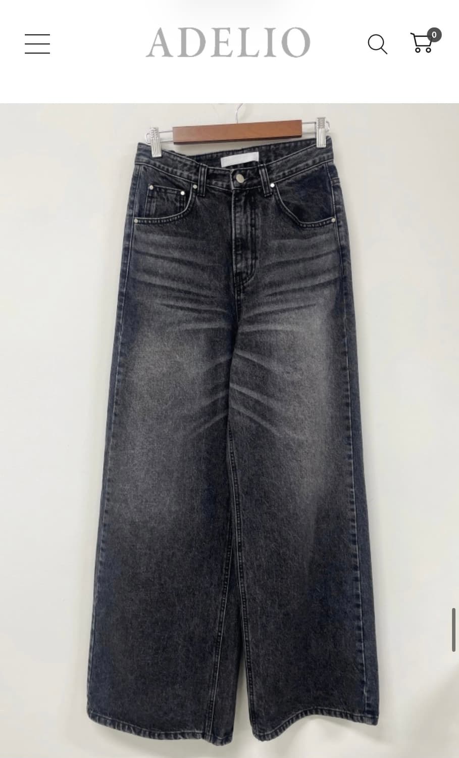 [S] 아델리오 cross wrap denim pants 흑청 상품이미지2