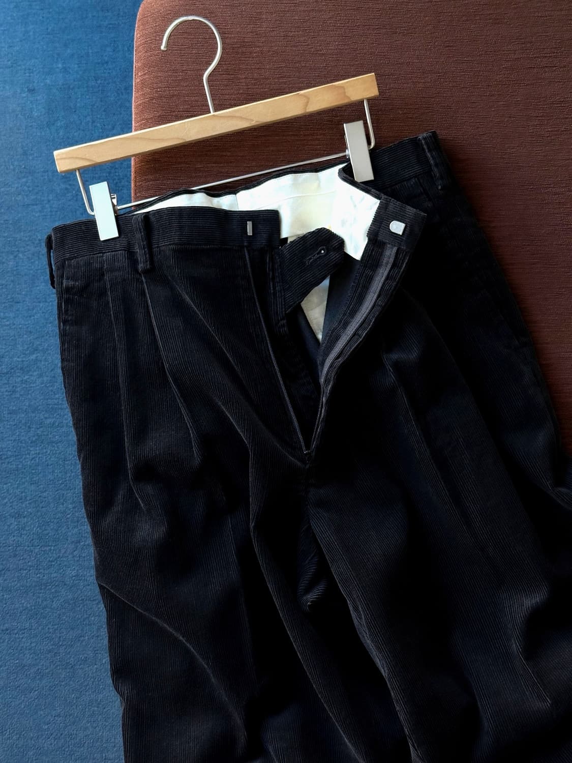 Cord design 2 tuck wide pants 상품이미지1