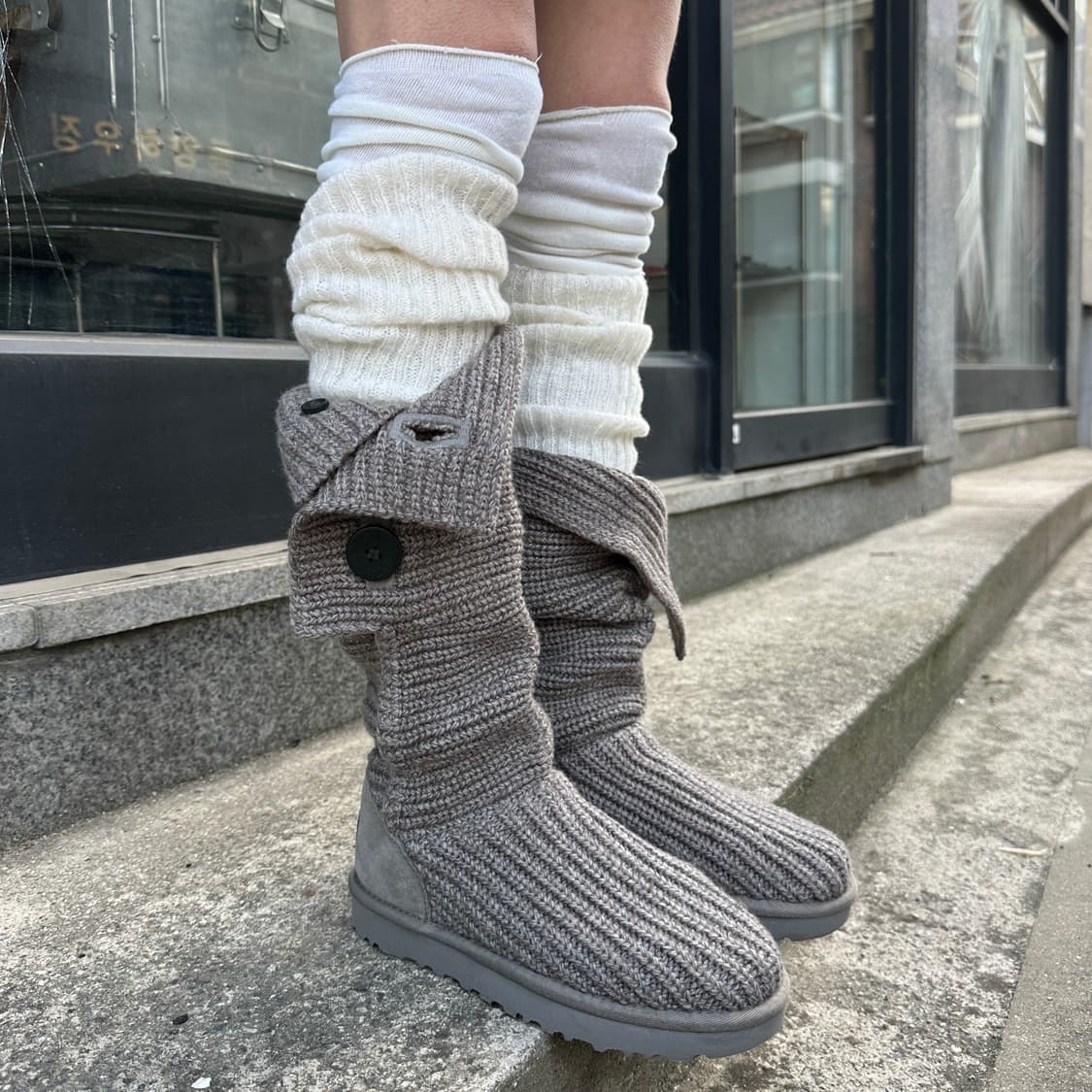 00s 그레이 니트 카디 어그 부츠 상품이미지5