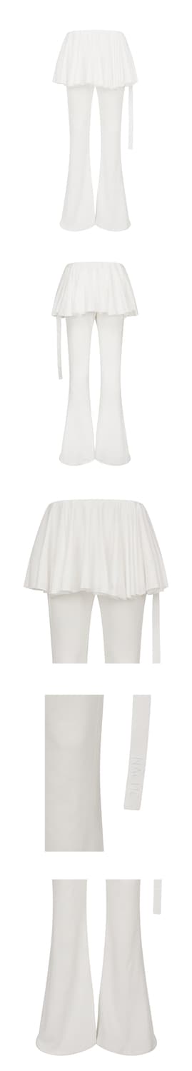 nache 나체 화이트 플레어 스커트 팬츠 상품이미지2